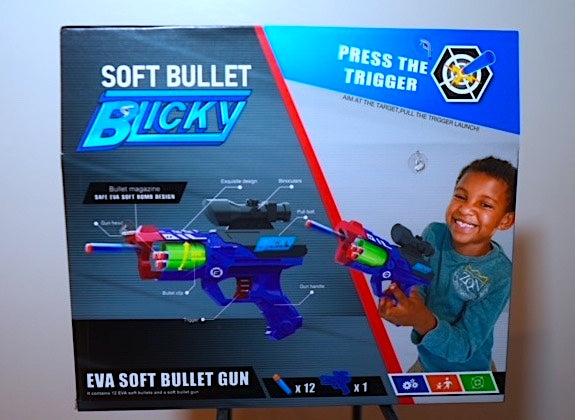 Blue Foam Bullet Toy Blicky