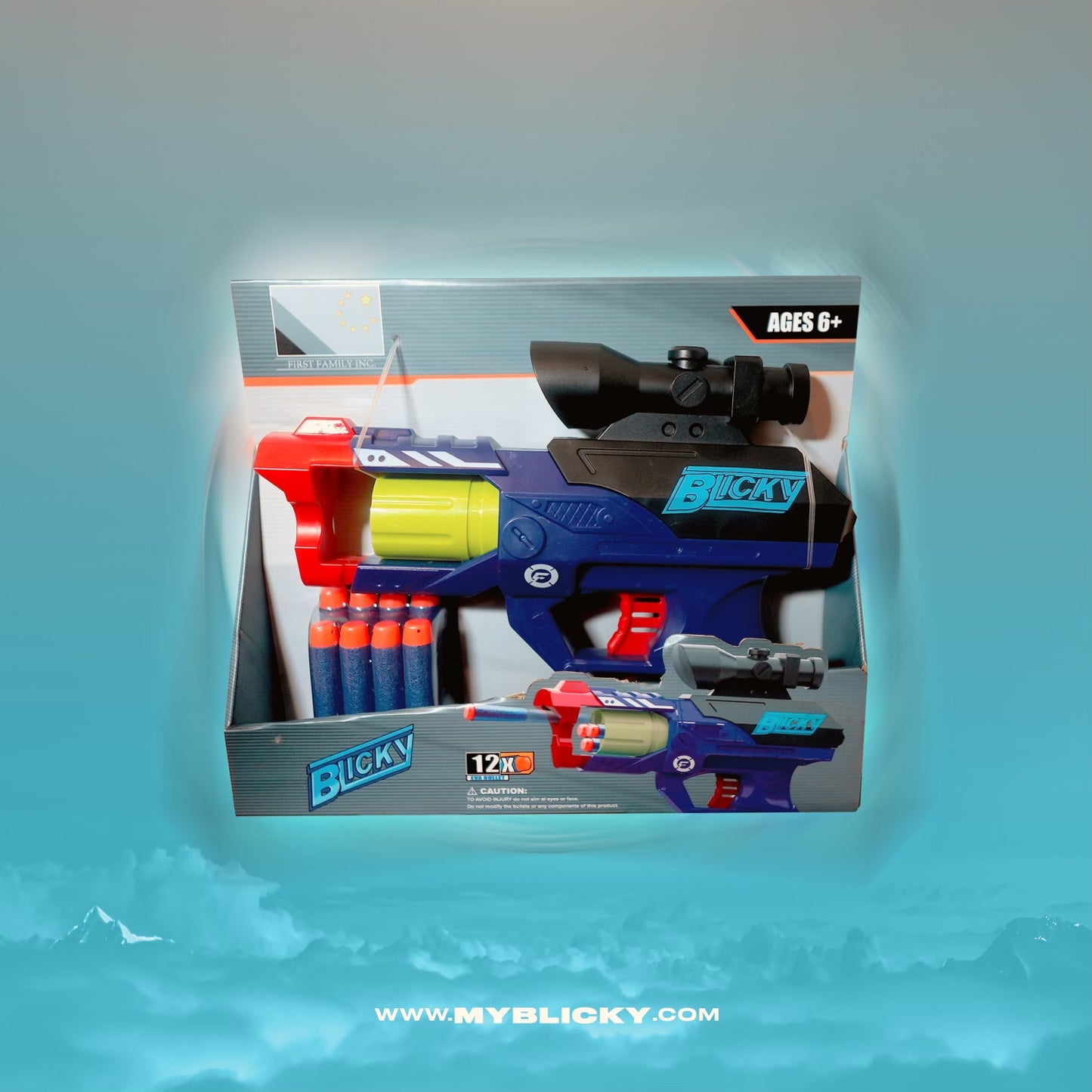 Blue Foam Bullet Toy Blicky