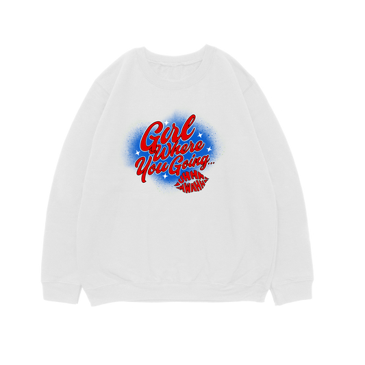 GWYG RWB Crewneck 100% ringspun - WHITE