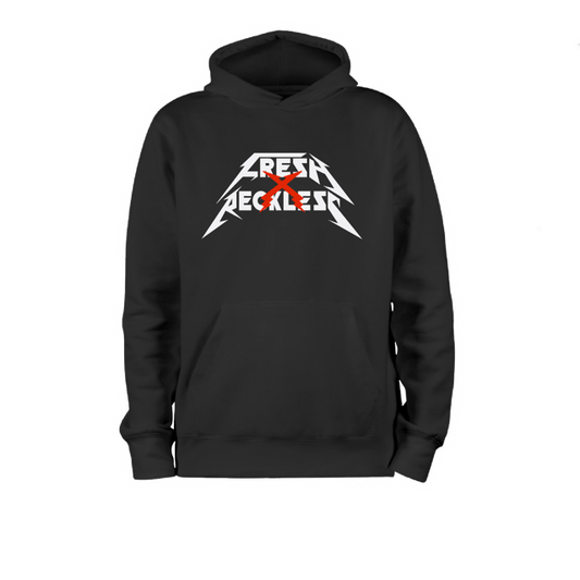 Fresh X Reckless Logo Hoodie 100% ringspun - BLACK