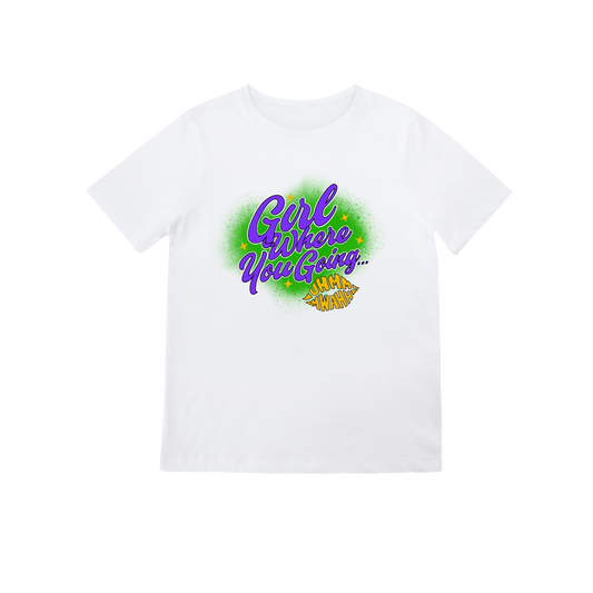 GWYG Mardi Gras Tee 100% ringspun - WHITE