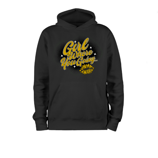 GWYG Black X Gold Hoodie 100% ringspun - BLACK