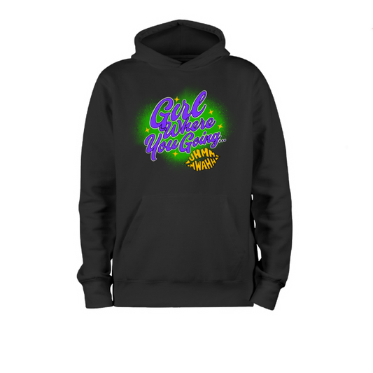 GWYG Mardi Gras Hoodie 100% ringspun - BLACK