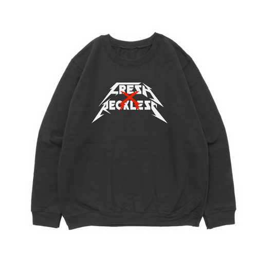 Fresh X Reckless Logo Crewneck 100% ringspun - BLACK