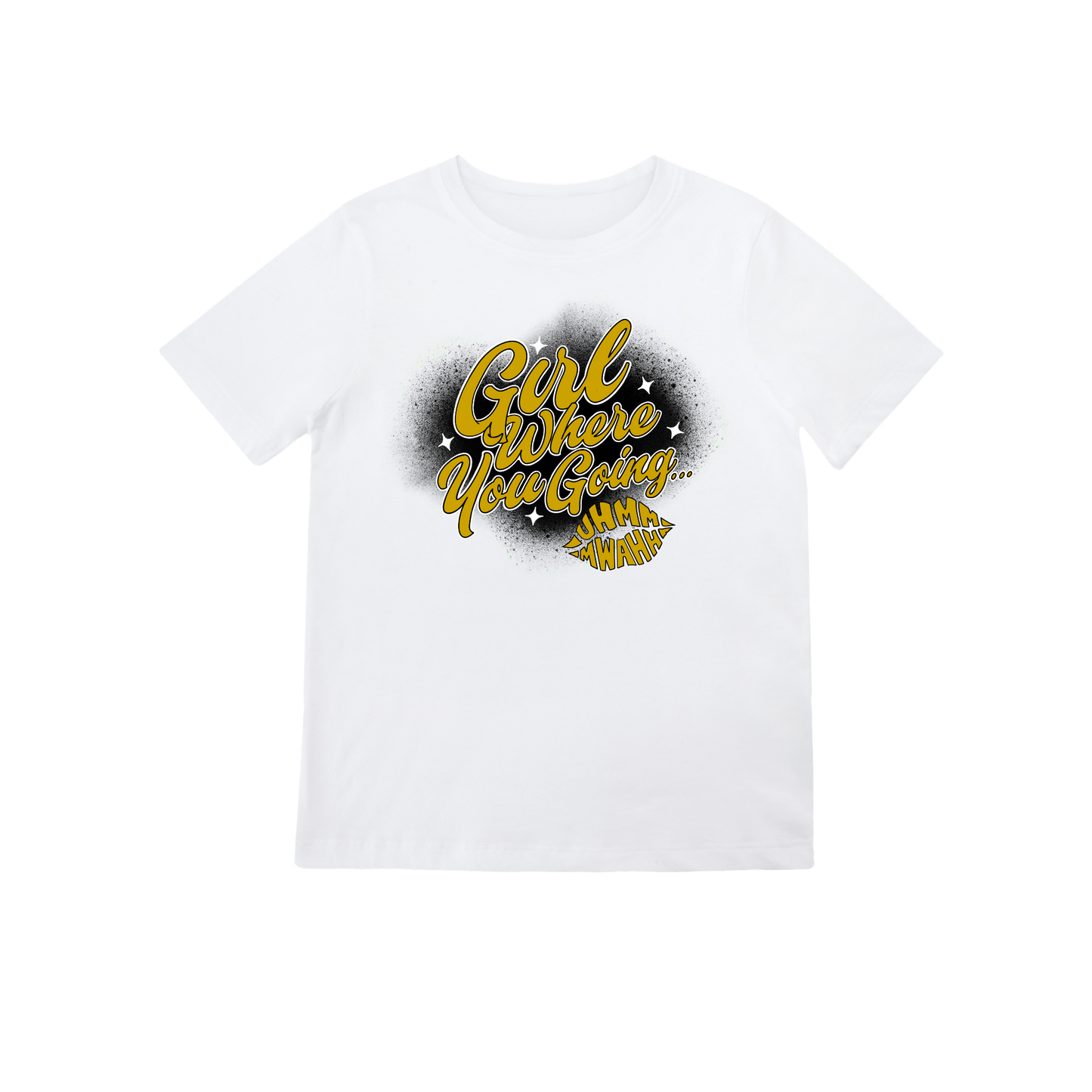 GWYG Black x Gold Tee 100% ringspun - WHITE