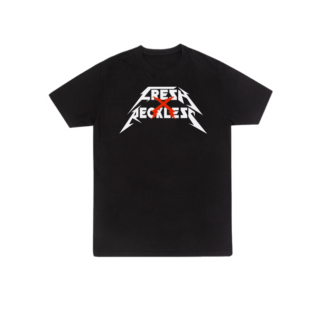 Fresh X Reckless Logo Tee 100% ringspun - BLACK