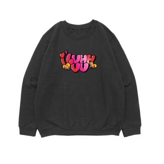 I LUHH UU Crewneck 100% ringspun - BLACK