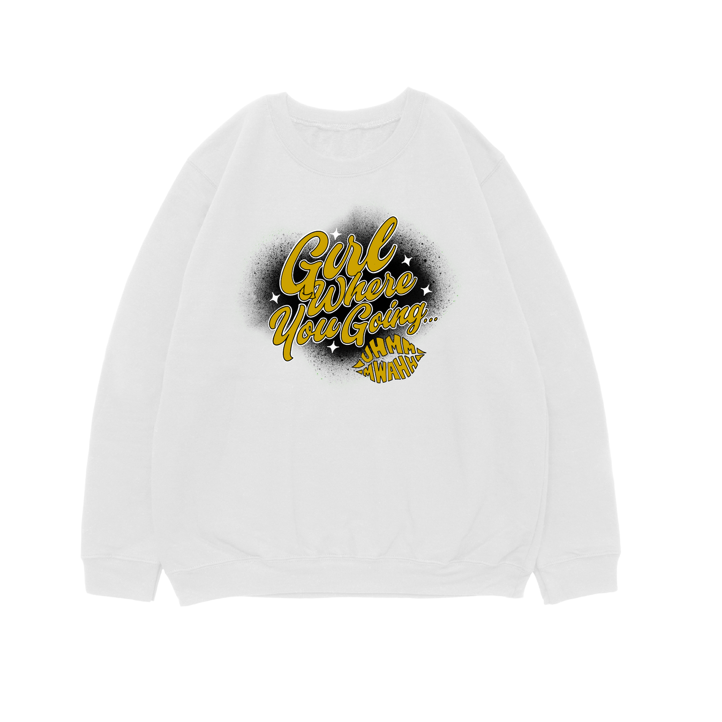 GWYG Black X Gold Crewneck 100% ringspun - WHITE