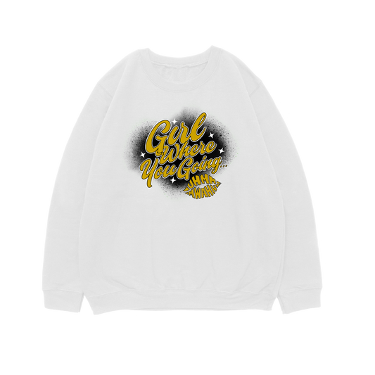 GWYG Black X Gold Crewneck 100% ringspun - WHITE