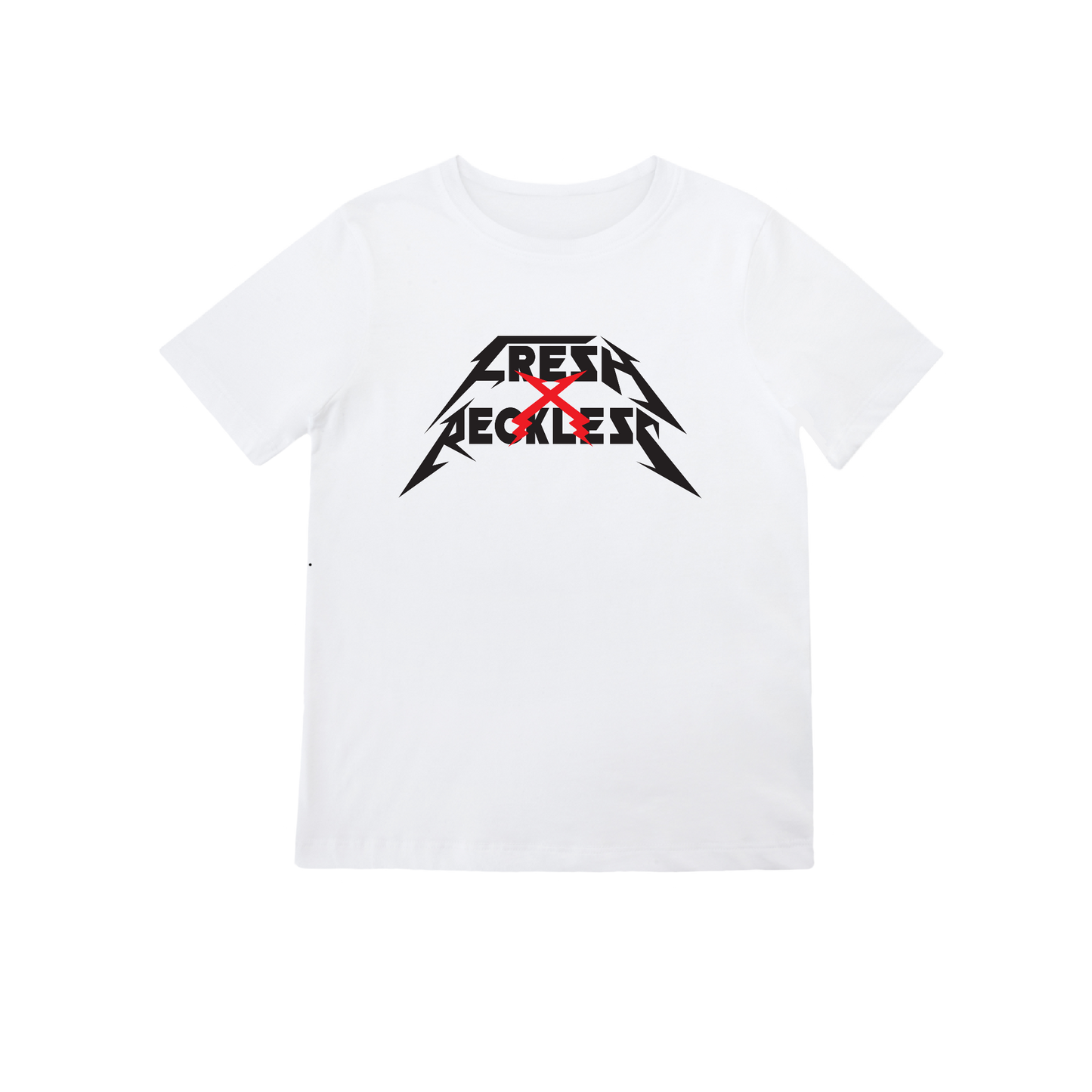 Fresh X Reckless Logo Tee 100% ringspun - WHITE