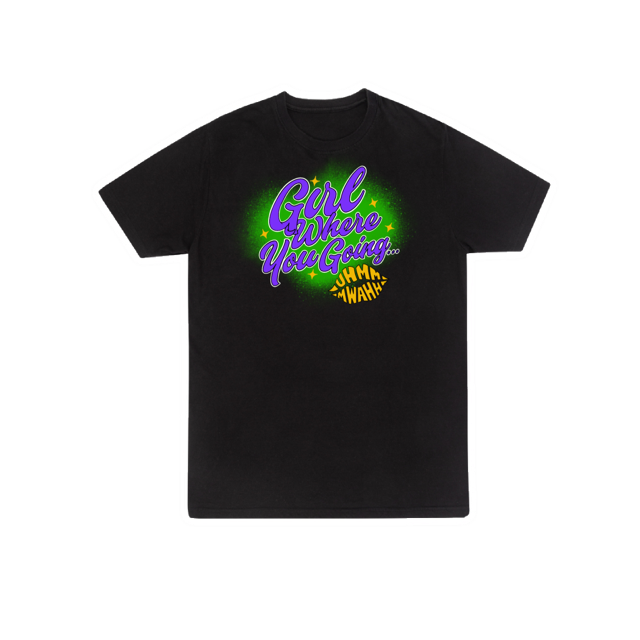 GWYG Mardi Gras Tee 100% ringspun - BLACK