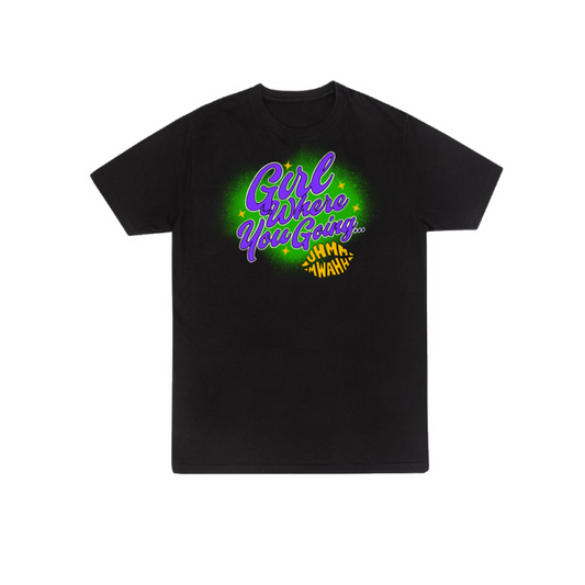 GWYG Mardi Gras Tee 100% ringspun - BLACK